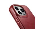 iCarer CE Oil Wax Premium Leather Folio Case Kožené puzdro pre iPhone 14 Pro Flip Magnetic MagSafe Red (AKI14220706-RD)