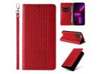 Magnetový popruh puzdro iPhone 14 Plus Case s Flip Wallet Mini Lanyard Stand Red