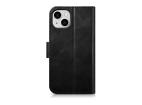 iCarer Oil Wax Peňaženkové puzdro 2v1 Leather Flip Cover pre iPhone 14 Anti-RFID Black (WMI14220721-BK)