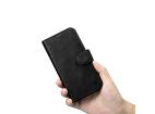 iCarer Oil Wax Peňaženkové puzdro 2v1 Leather Flip Cover pre iPhone 14 Anti-RFID Black (WMI14220721-BK)