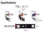 5m Digital RGB IC LED pásik 30x SMD5050 IP20 WS2811