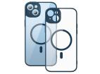 Ochranná sada Baseus Frame transparentné magnetické puzdro a tvrdené sklo pre iPhone 14 Plus (modré)