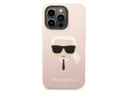 Karl Lagerfeld KLHMP14XSLKHLP iPhone 14 Pro Max 6,7" pevné puzdro jasnoružové/svetloružové silikónové Karl`s Head Magsafe