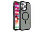 Magnetické farebné matné puzdro pre iPhone 15 Pro - čierne