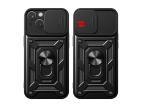 Obrnené puzdro so stojanom a krytom fotoaparátu pre iPhone 15 Plus Hybrid Armor Camshield - ružové