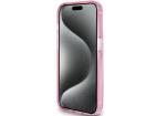 Guess Ring Stand Script Glitter MagSafe puzdro pre iPhone 15 Pro - ružové