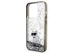 Puzdro Karl Lagerfeld Liquid Glitter Choupette pre iPhone 14 Pro Max - transparentné
