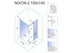 Sprchovací kút REA NIXON 100x140 ľavy
