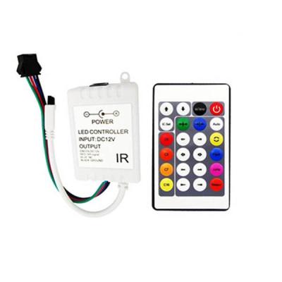 Digital controler RGB IR IC 24key 72W do 1000 pixelov WS2811