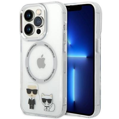 Karl Lagerfeld KLHMP14XHKCT iPhone 14 Pro Max 6,7" tvrdé puzdro transparentné / priehľadné Karl & Choupette Aluminium Magsafe