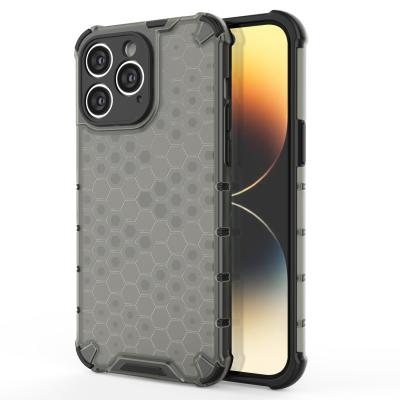 Puzdro Honeycomb pre iPhone 14 Pro Max Armored Hybrid Cover Black