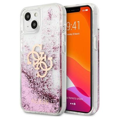 Guess GUHCP13SLG4GPI iPhone 13 mini 5,4" ružové / ružové tvrdé puzdro 4G Big Liquid Glitter