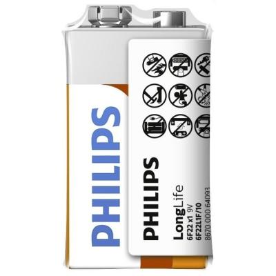 Batéria Philips LONGLIFE 6F22S 9V  "TRAY