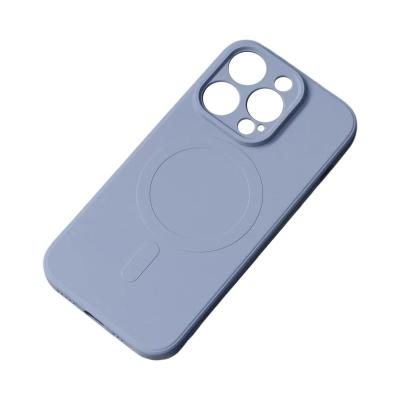 Silikónové puzdro kompatibilné s MagSafe pre iPhone 15 Pro Max Silikónové puzdro - sivé