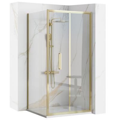 Rohový sprchovací kút REA RAPID FOLD Gold Dvere: 80 x stena: 90