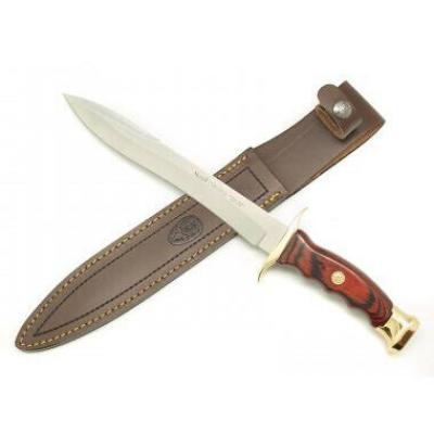 Muela CHEVREUIL-22R lovecký nôž 22 cm, drevo Pakka, mosadz, kožené puzdro