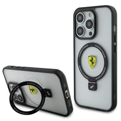 Ferrari FEHMP15LUSCAH iPhone 15 Pro 6,1" transparentné pevné puzdro Ring Stand 2023 Collection MagSafe