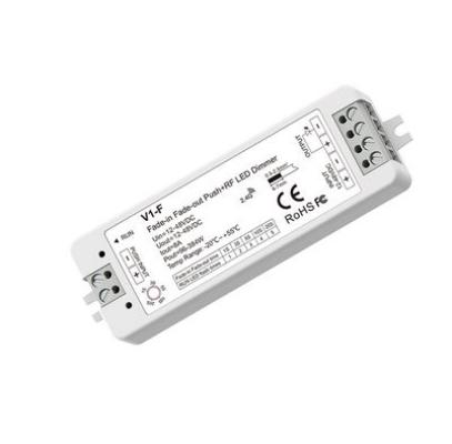 Fade-in Fade-out RF LED stmievač 1x8A, 12-48V DC (12V/96W, 48V/384W) Push dimm